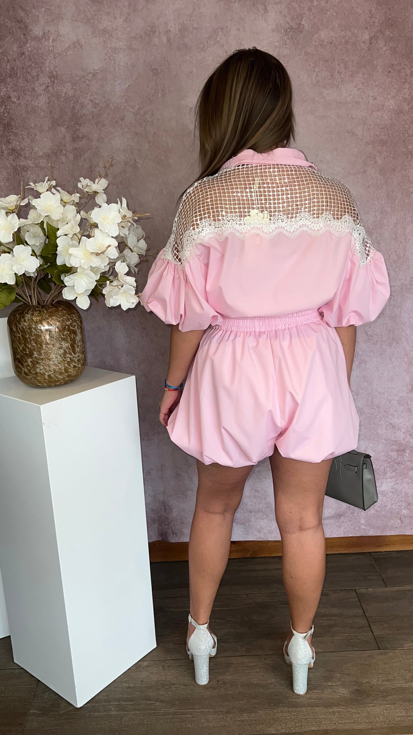 Chanel two piece set pink