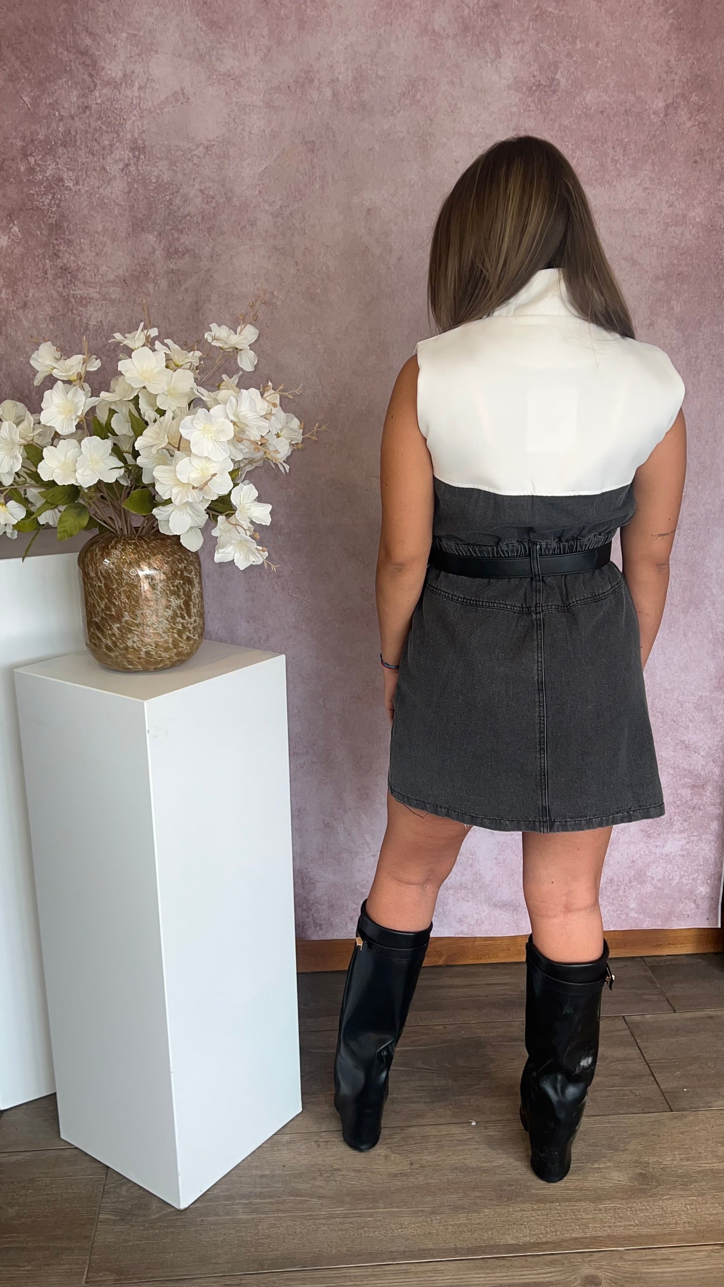 Emma dress denim/black