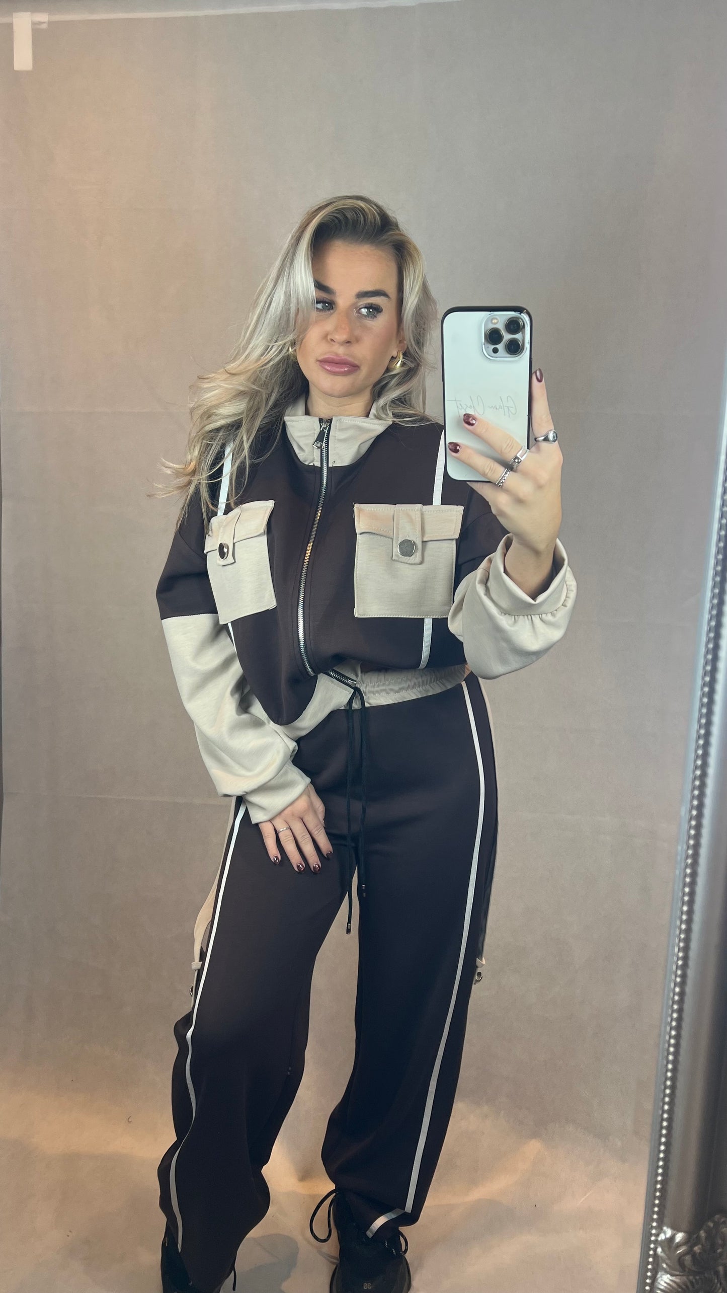 Livia two piece set Brown