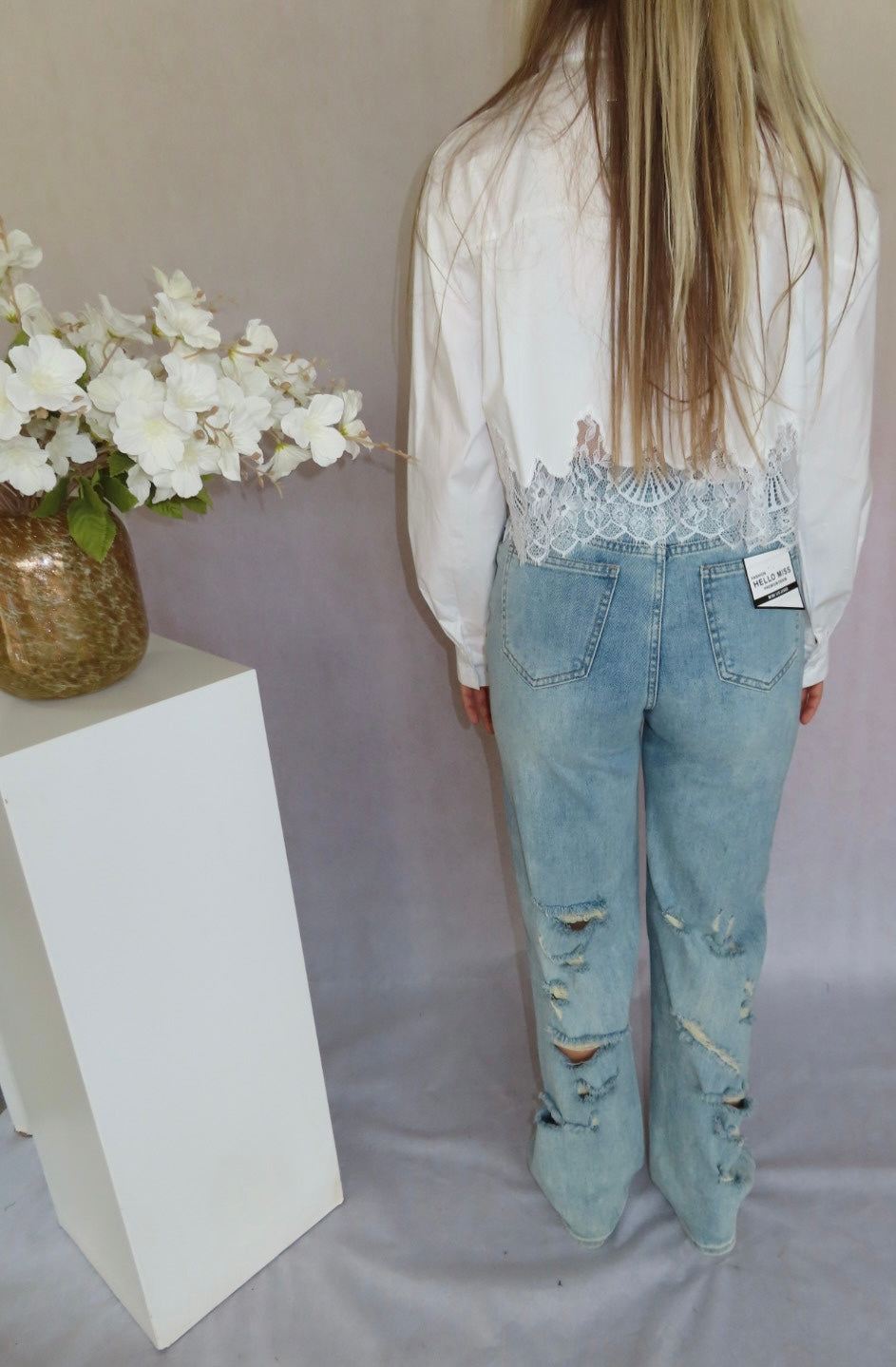 Kante crop blouse white